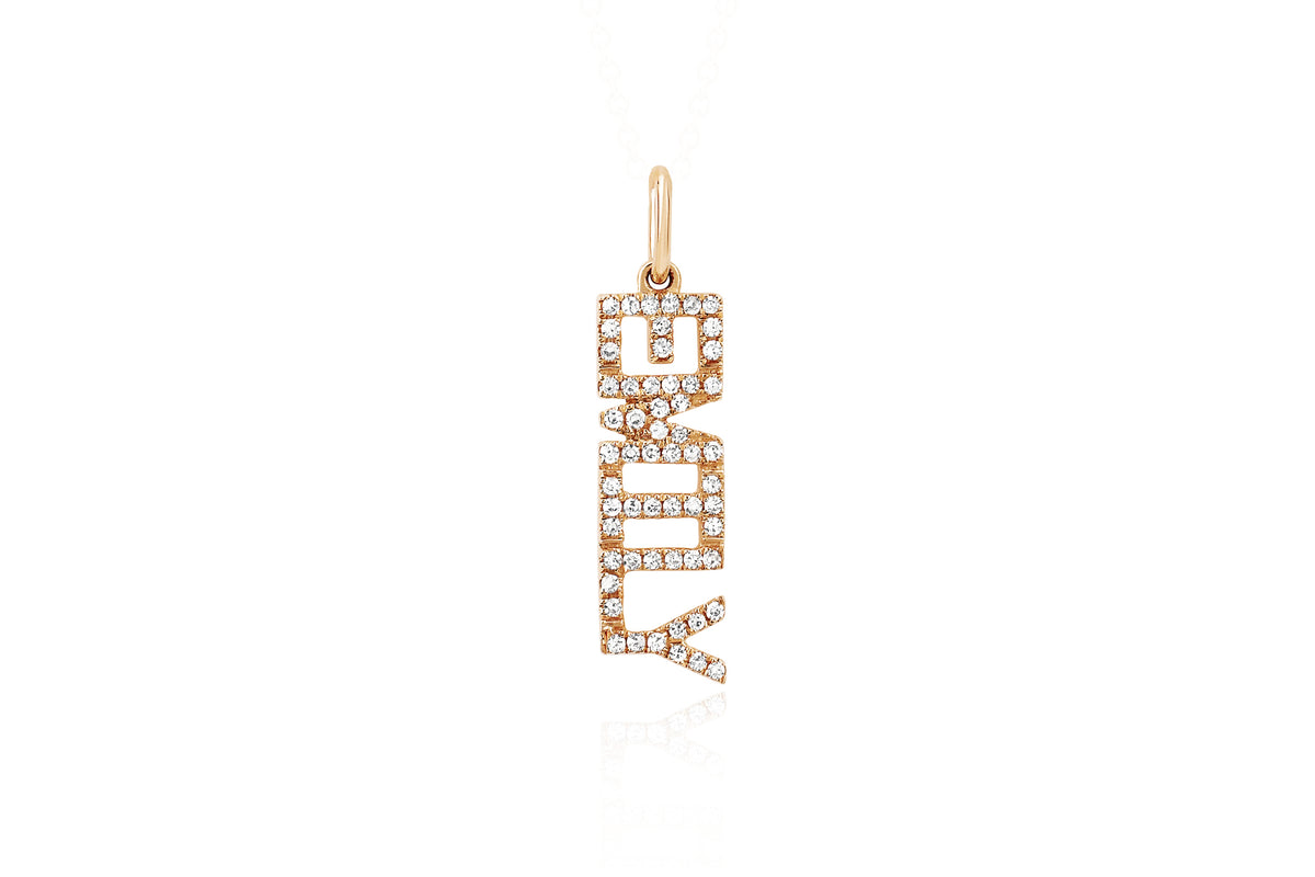 Diamond Name Necklace Charm