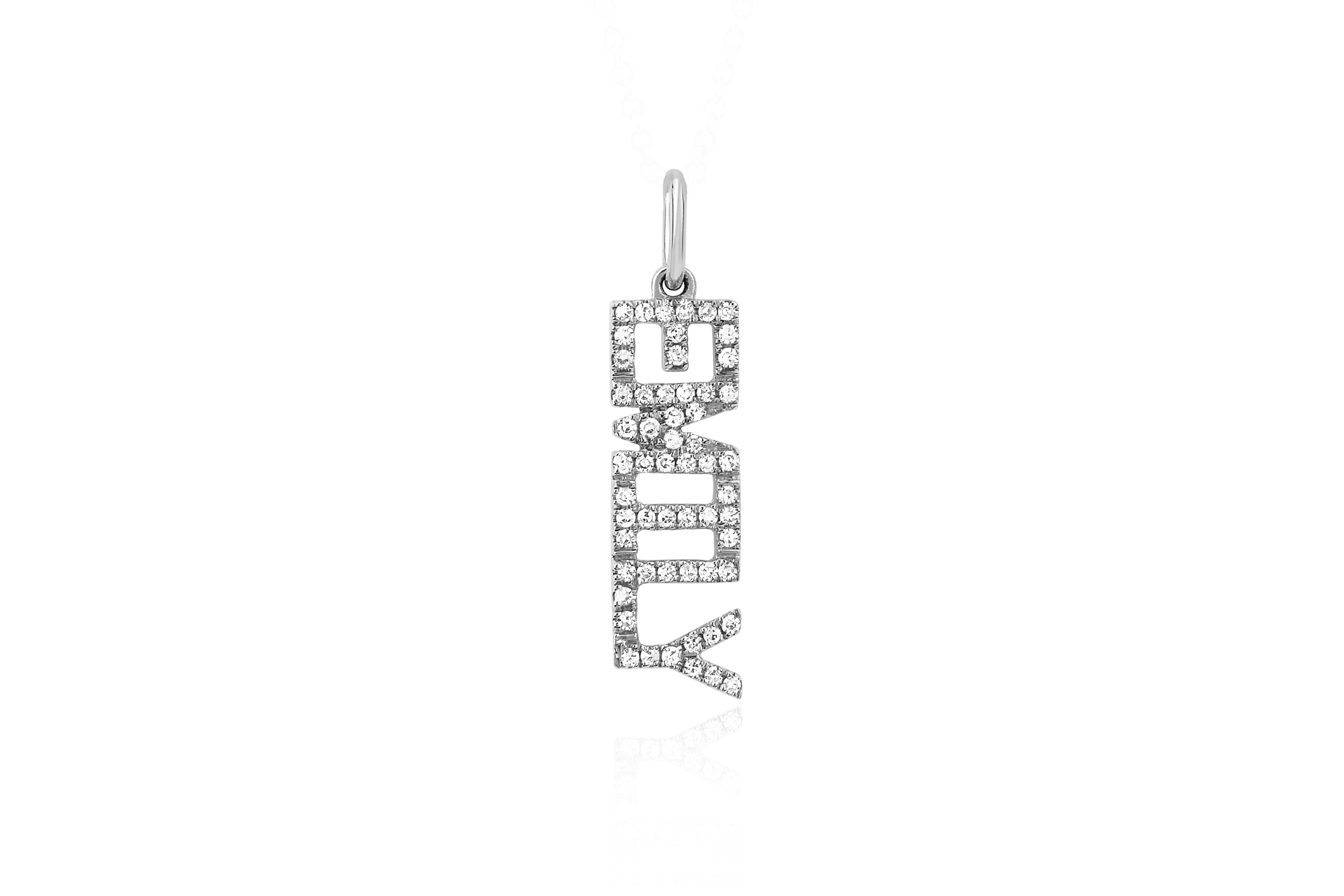 Diamond Name Necklace Charm