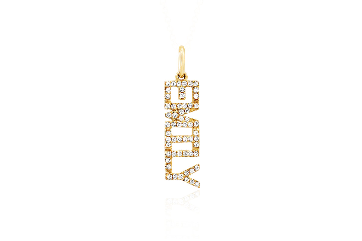 Diamond Name Necklace Charm
