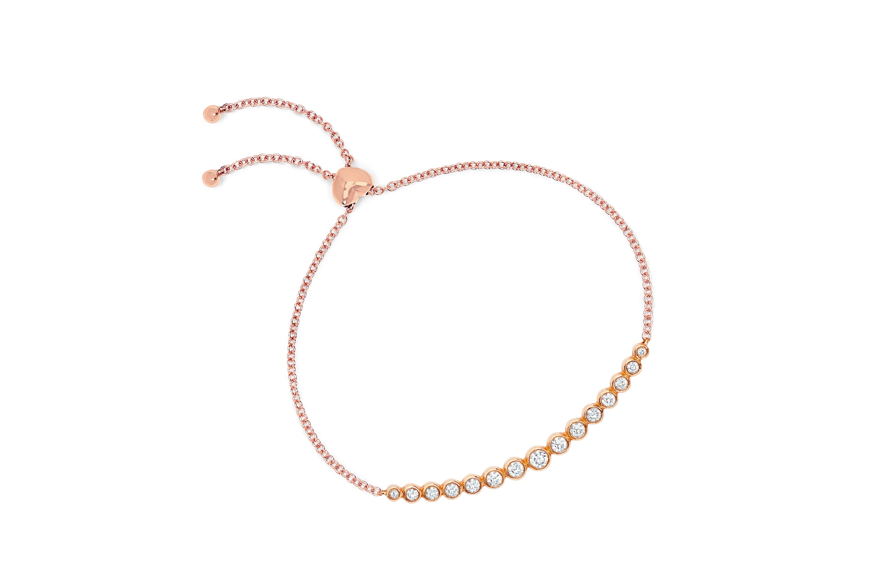 Multi Diamond Bezel Bolo Bracelet
