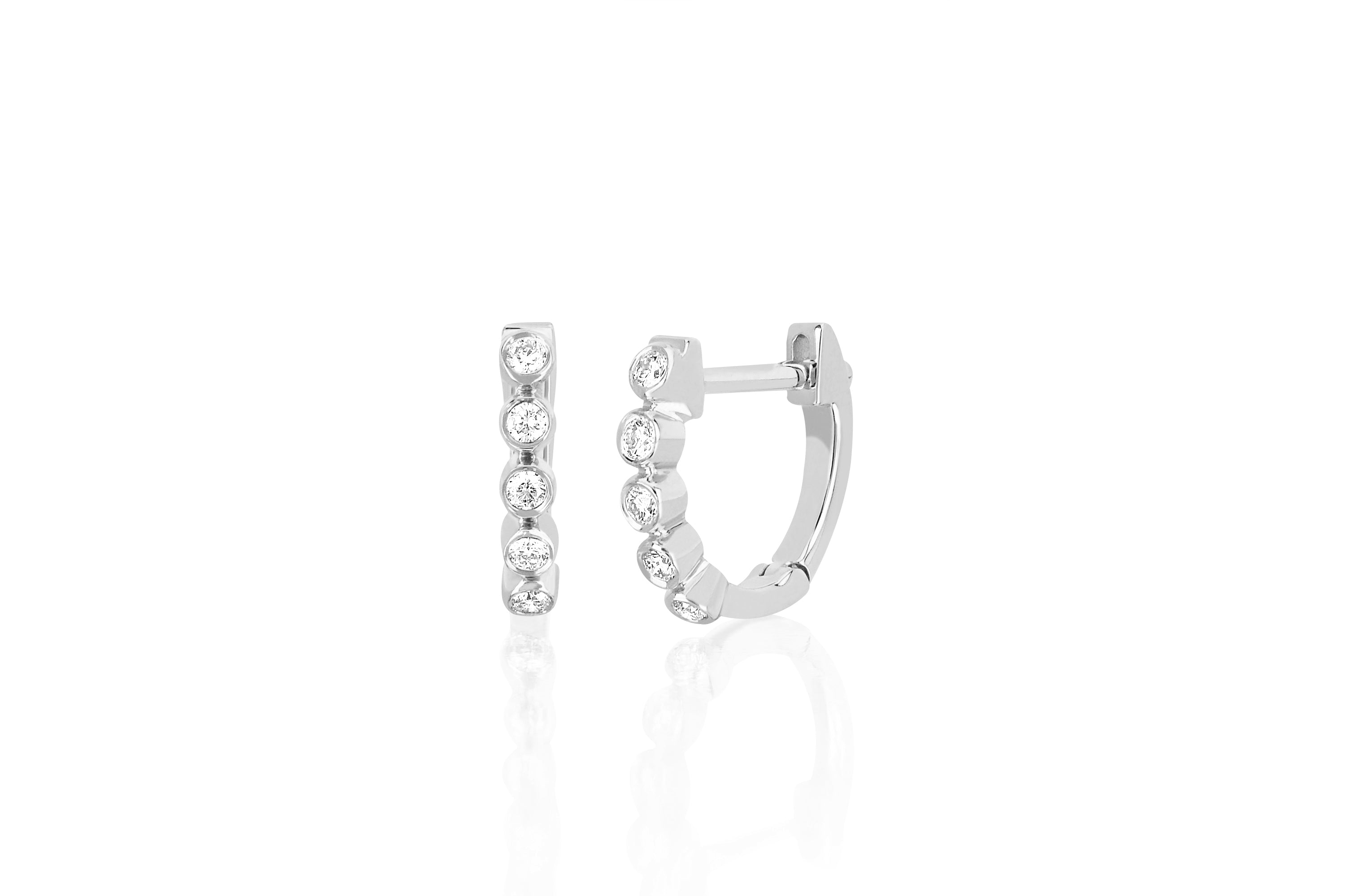 Diamond Bezel Mini Huggie Earring