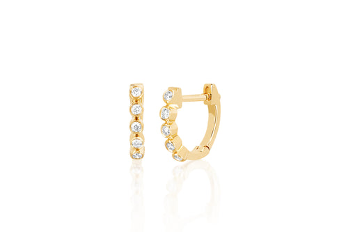 Diamond Bezel Mini Huggie Earring