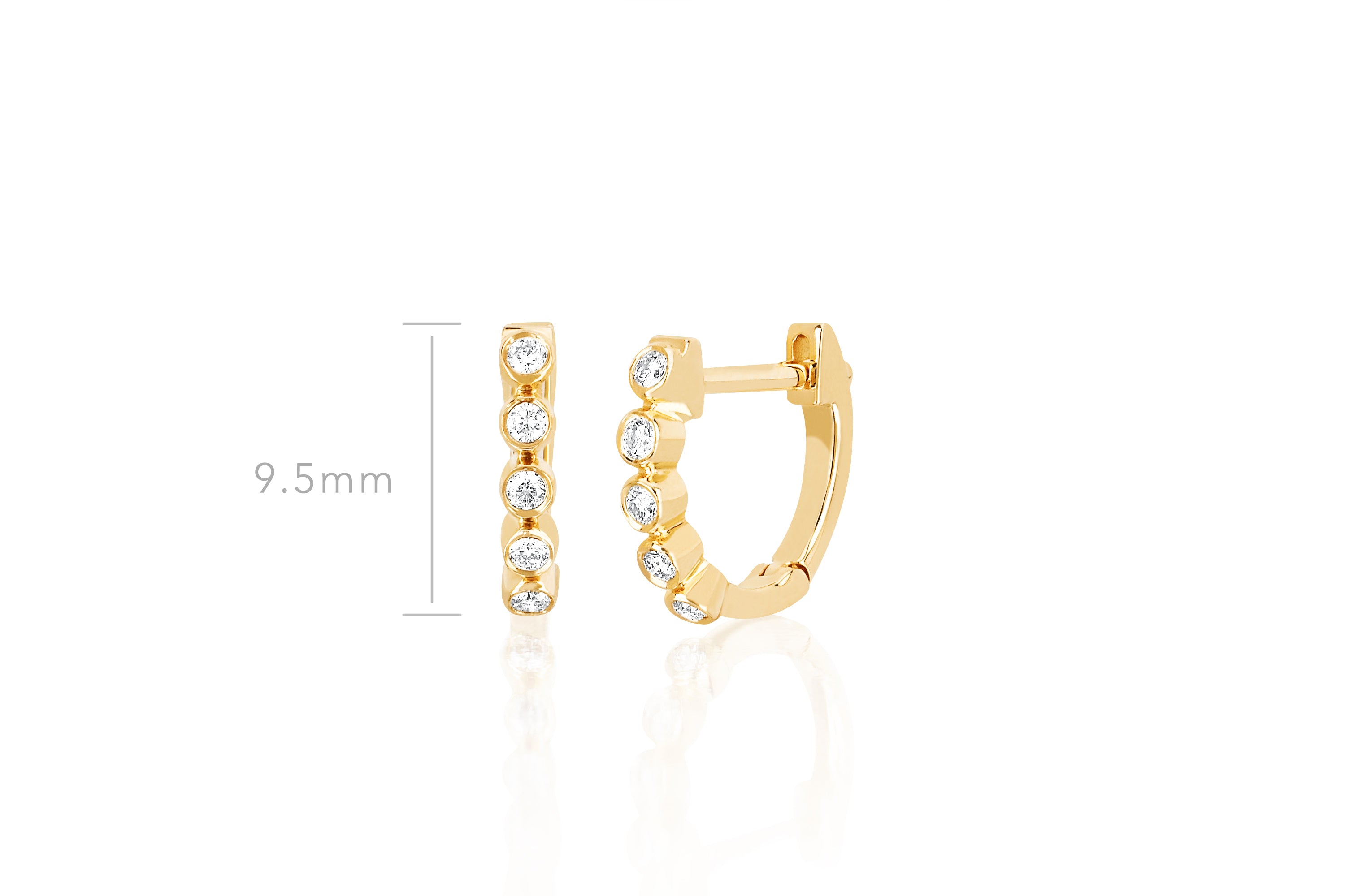 Diamond Bezel Mini Huggie Earring — EF Collection®