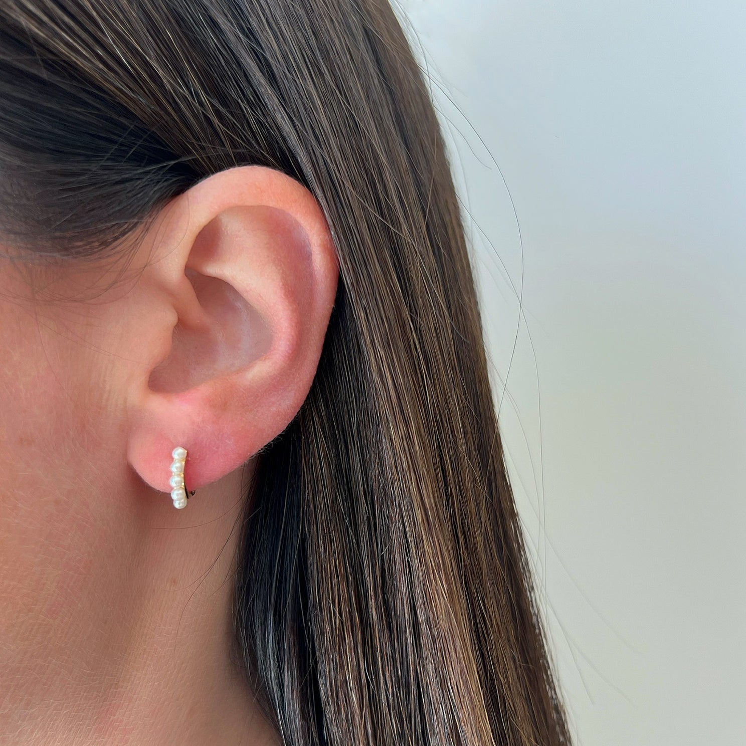 Pearl Mini Huggie Earring