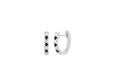 Mini Diamond & Black Diamond Dot Huggie Earring in 14k white gold