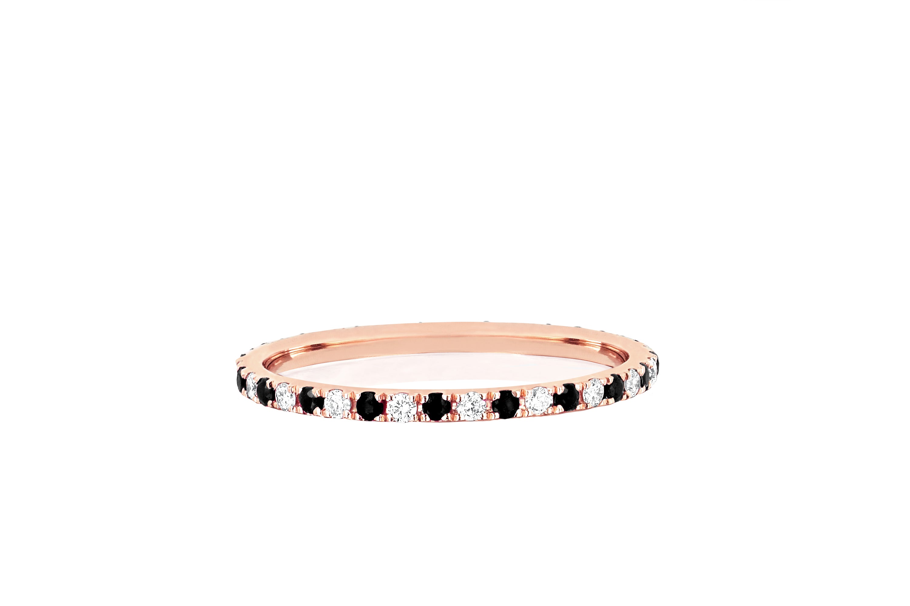 Diamond & Black Diamond Dot Eternity Band Ring