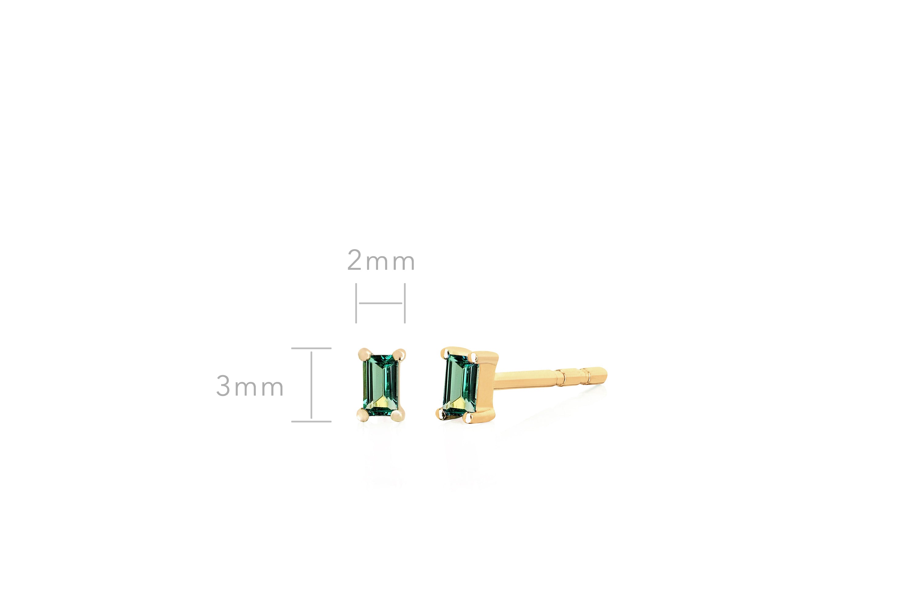 Emerald Baguette Stud Earring