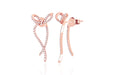 Diamond Bow Earring in 14k rose gold
