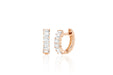 Prong Set Diamond Baguette Huggie Earring in 14k rose gold