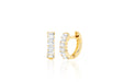 Prong Set Diamond Baguette Huggie Earring in 14k yellow gold