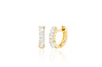 Prong Set Diamond Baguette Huggie Earring in 14k yellow gold