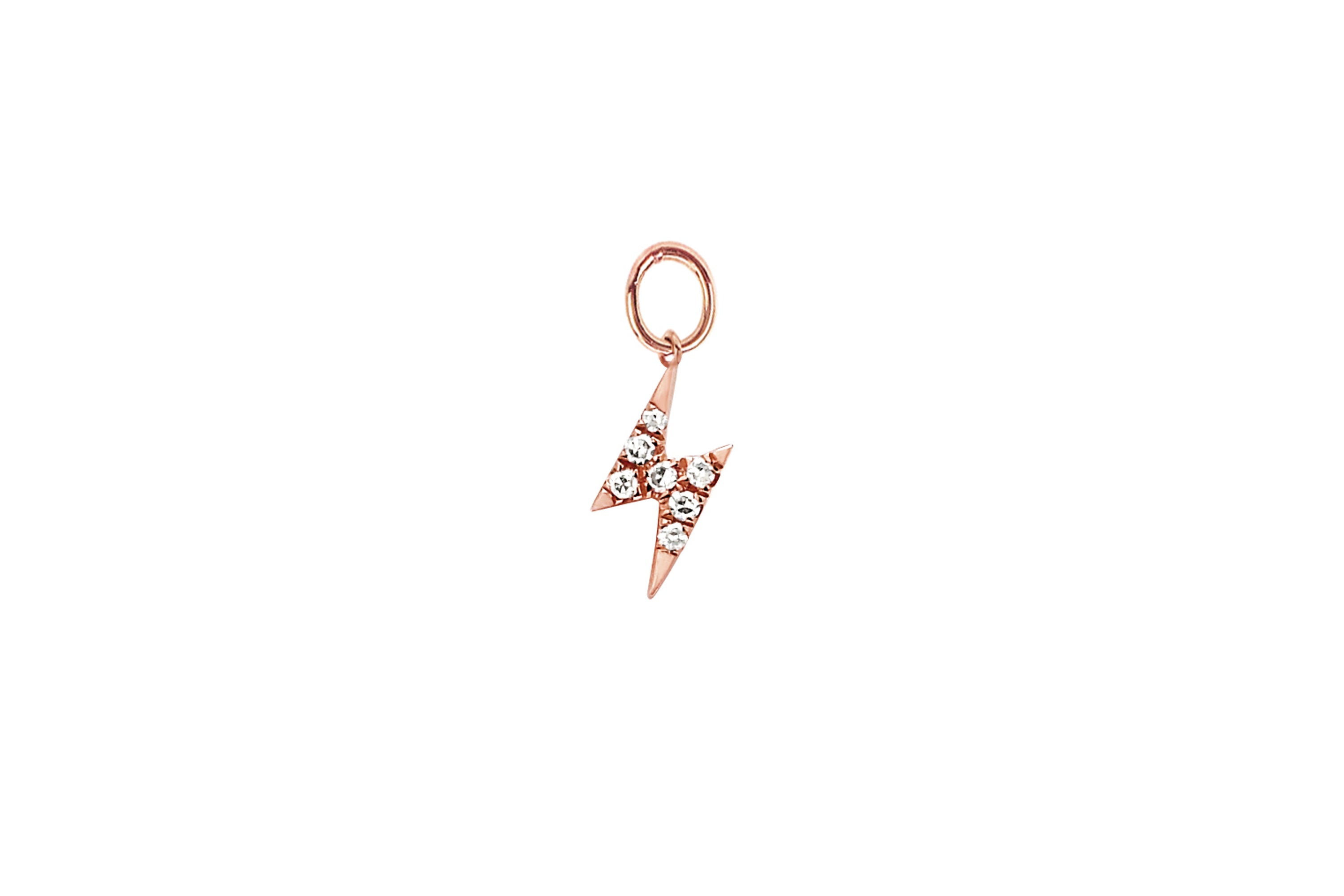 Diamond Lightning Bolt Huggie Charm