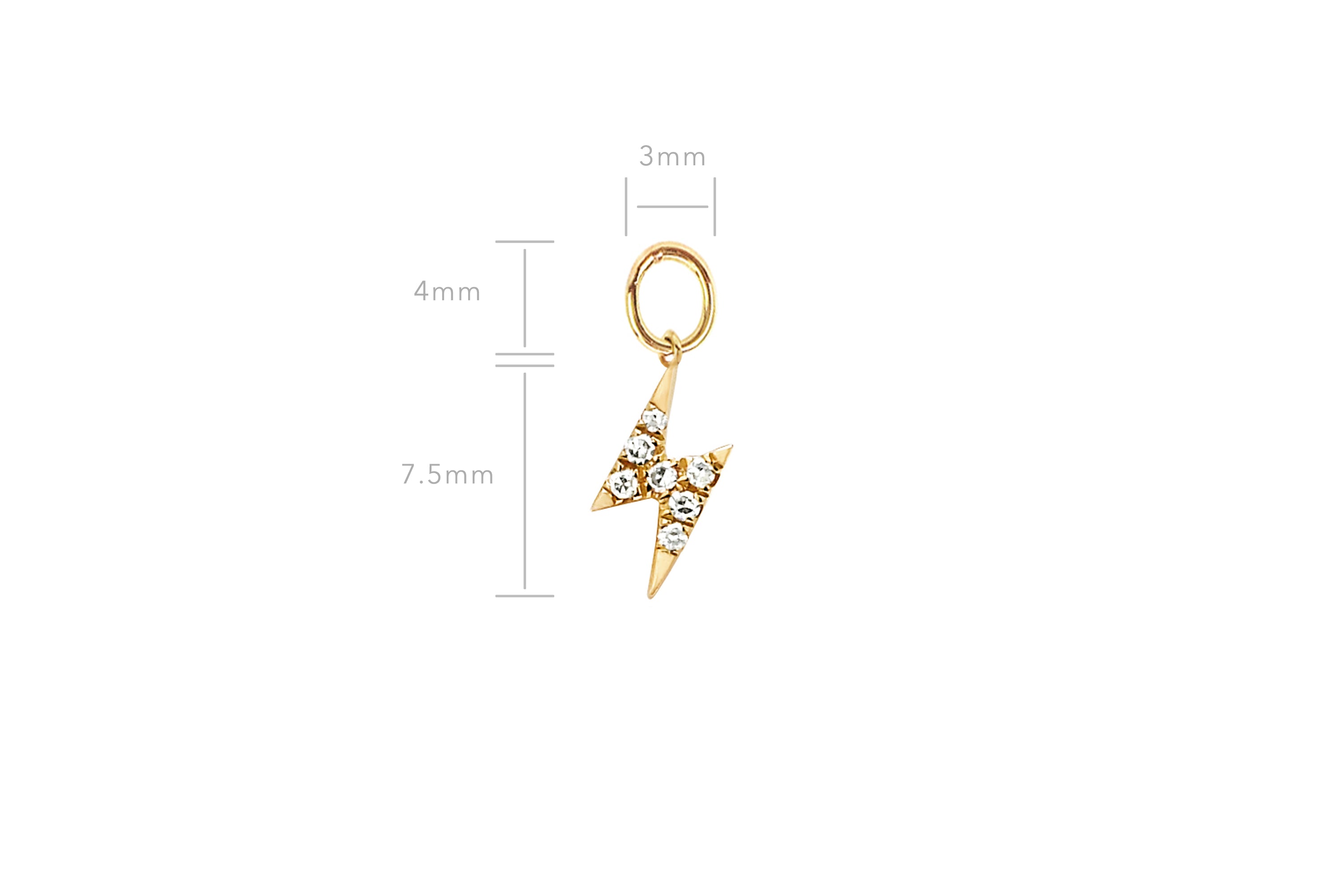 Diamond Lightning Bolt Huggie Charm