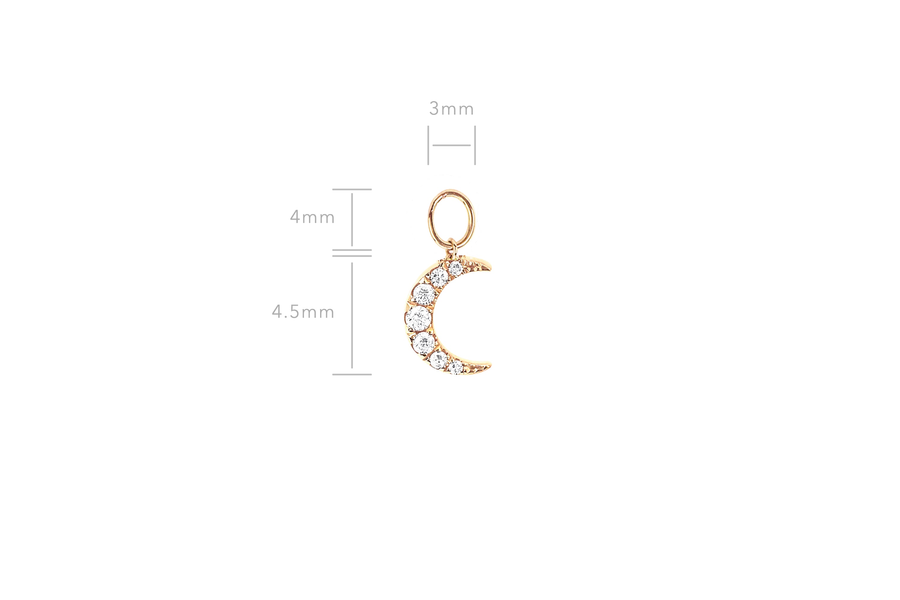 Diamond Moon Necklace Charm