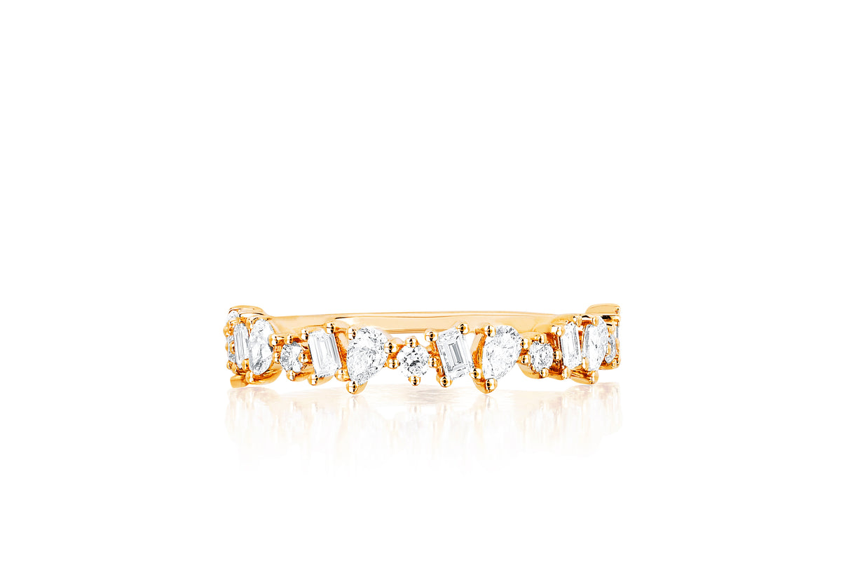 Half Diamond Multifaceted Ring
