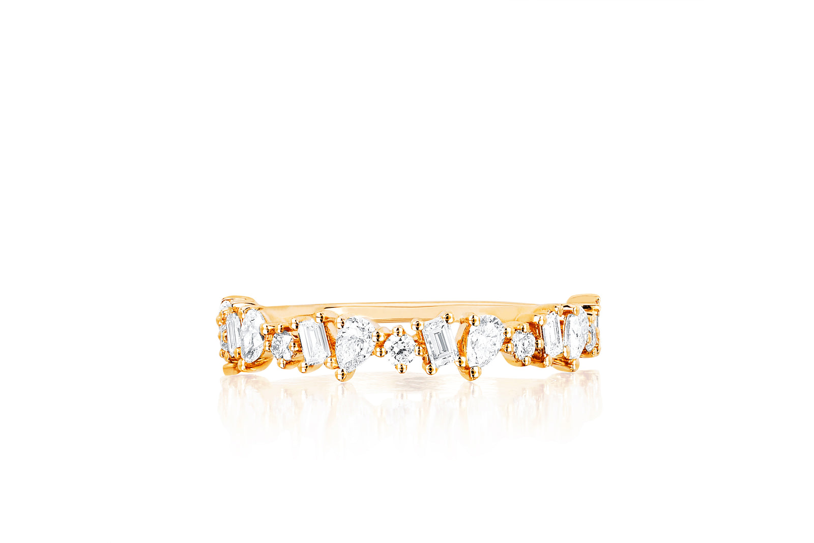 Half Diamond Multifaceted Ring