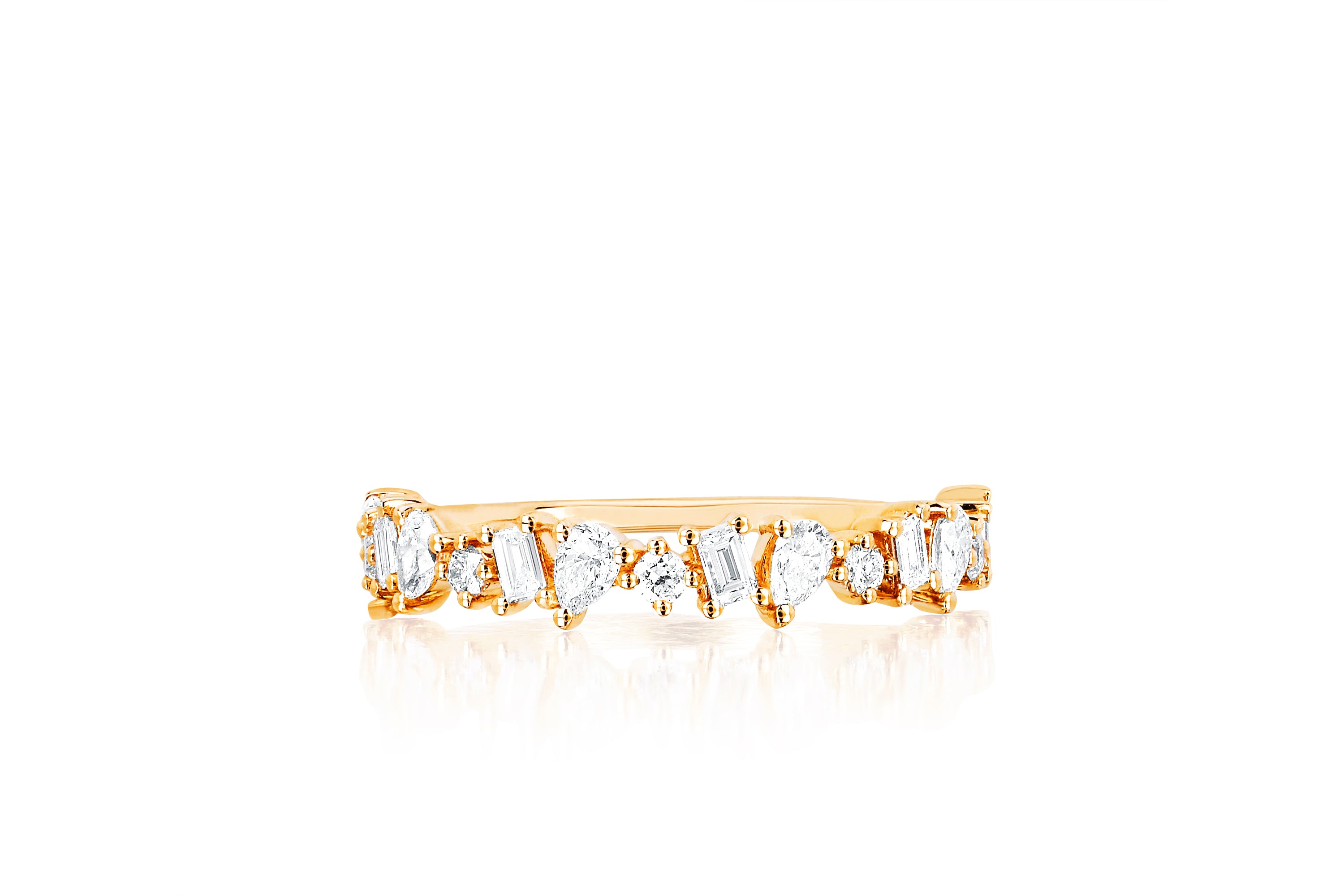 Half Diamond Multifaceted Ring