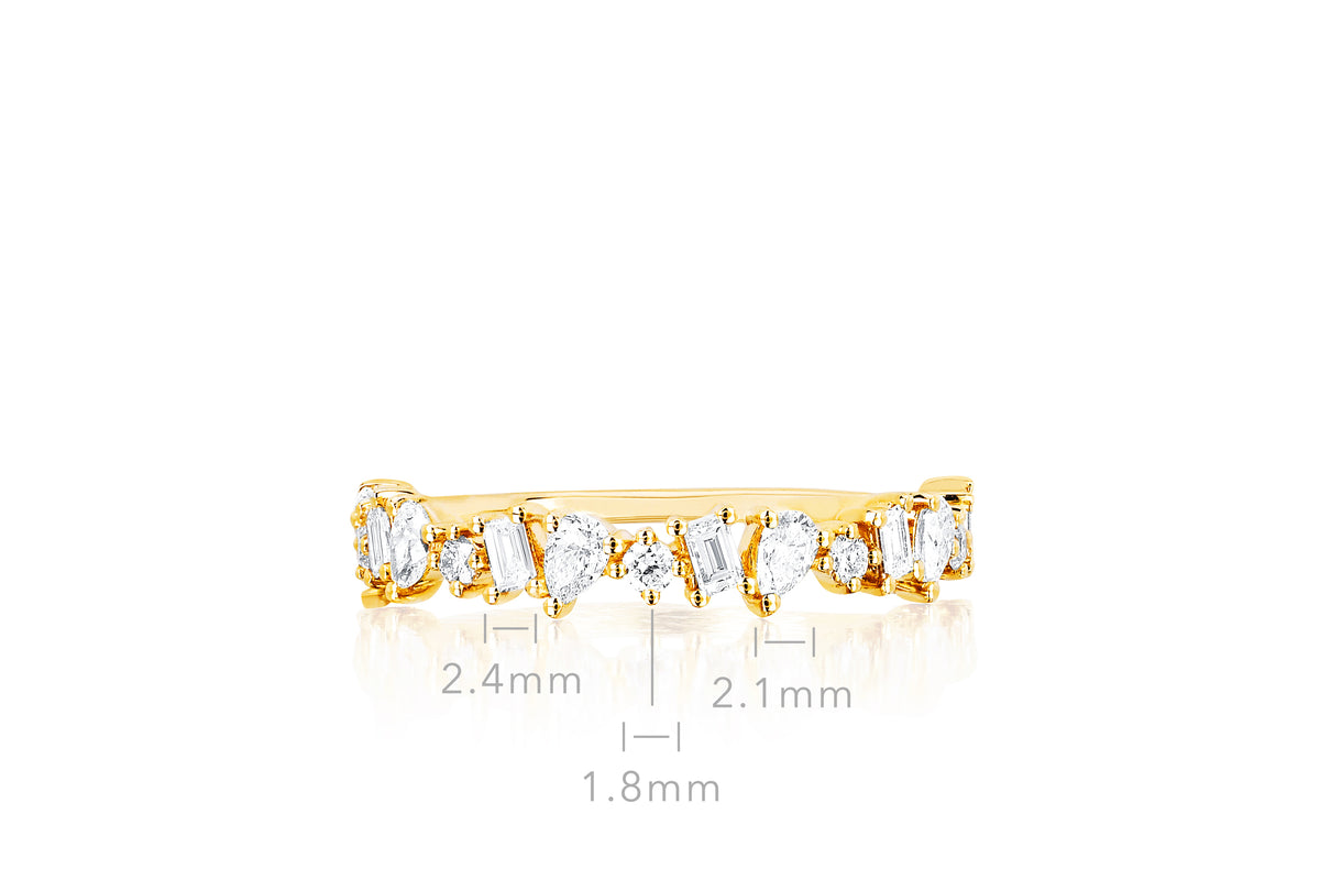 Half Diamond Multifaceted Ring