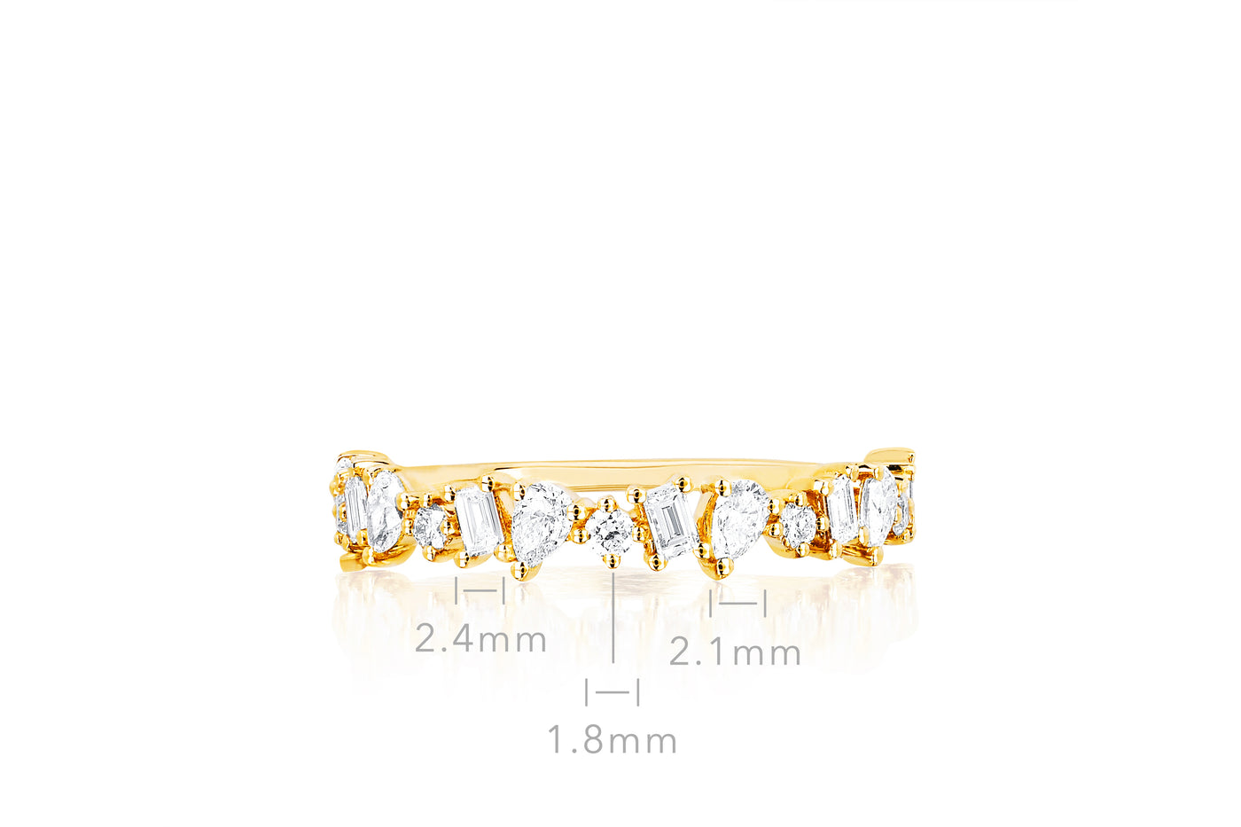 Half Diamond Multifaceted Ring