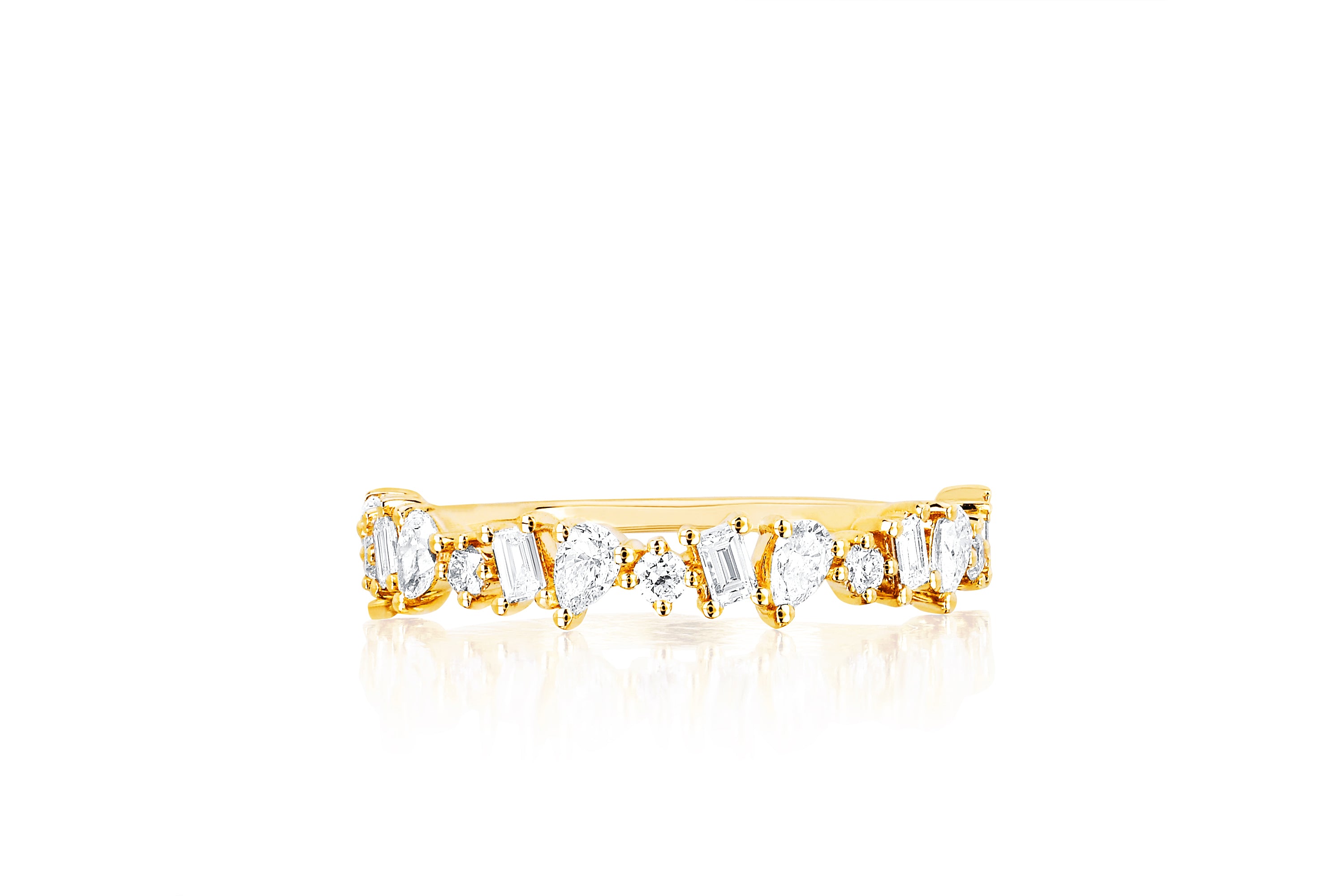 Half Diamond Multifaceted Ring
