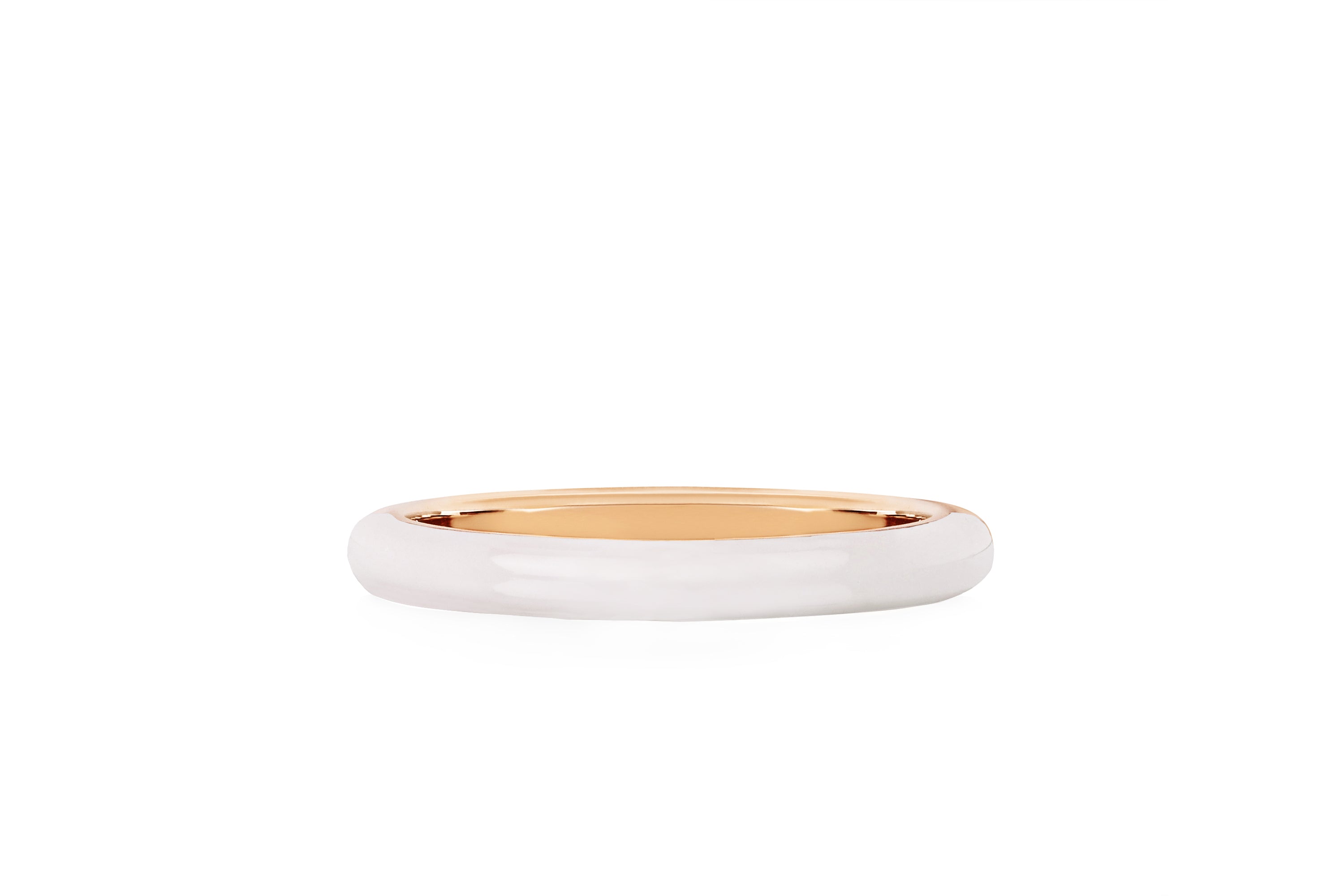 Two Tone Diamond & White Enamel Band Ring