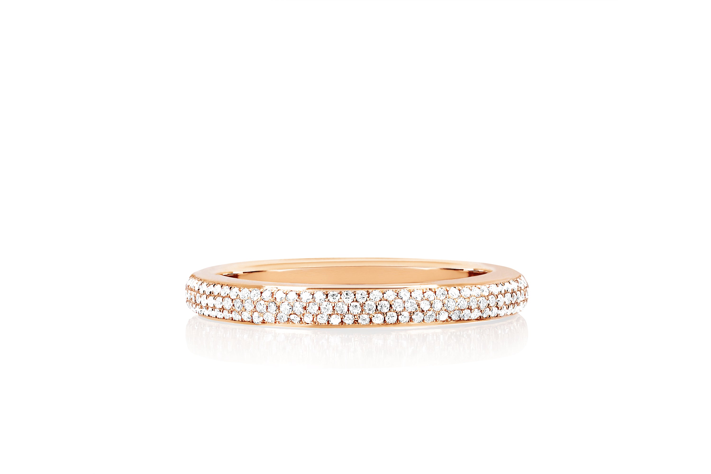 Two Tone Diamond & White Enamel Band Ring