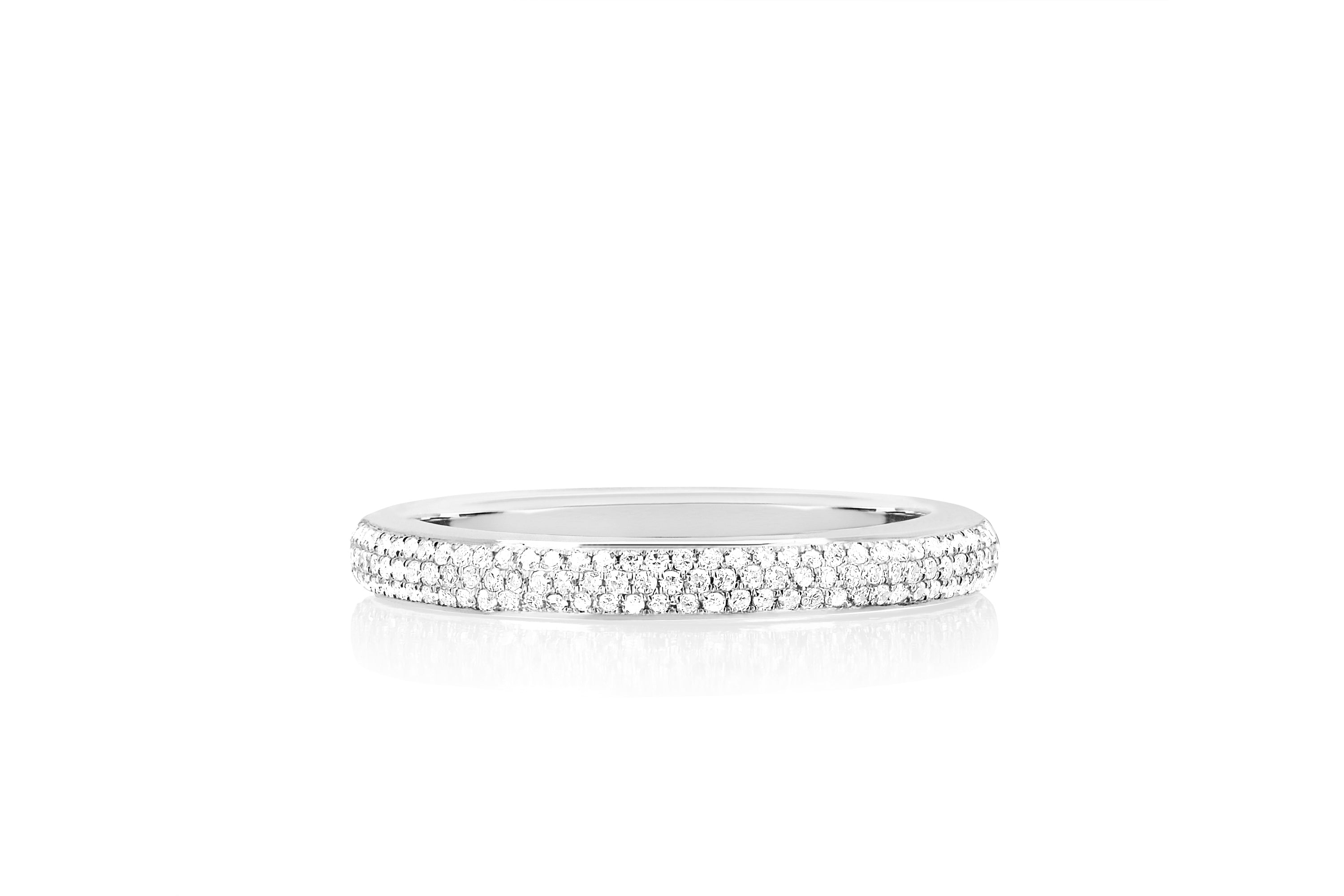 Two Tone Diamond & White Enamel Band Ring