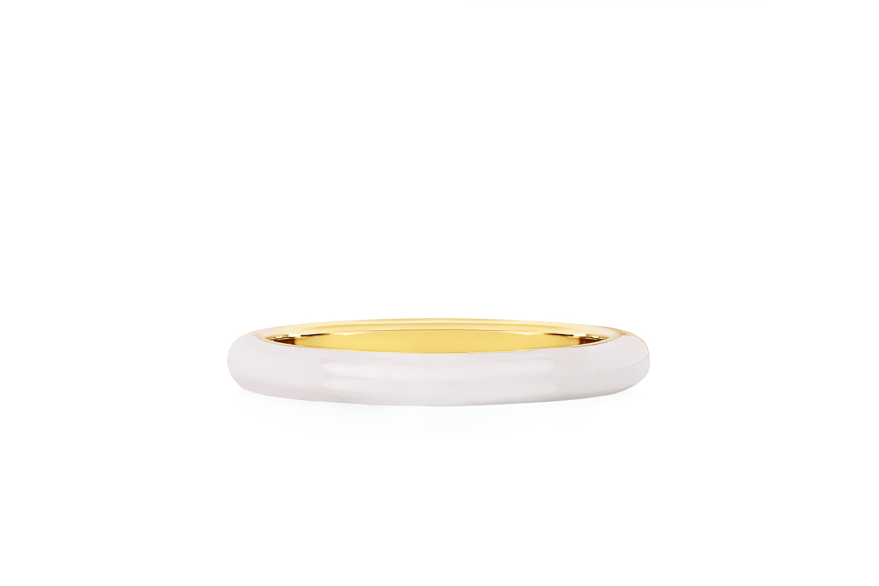 Two Tone Diamond & White Enamel Band Ring