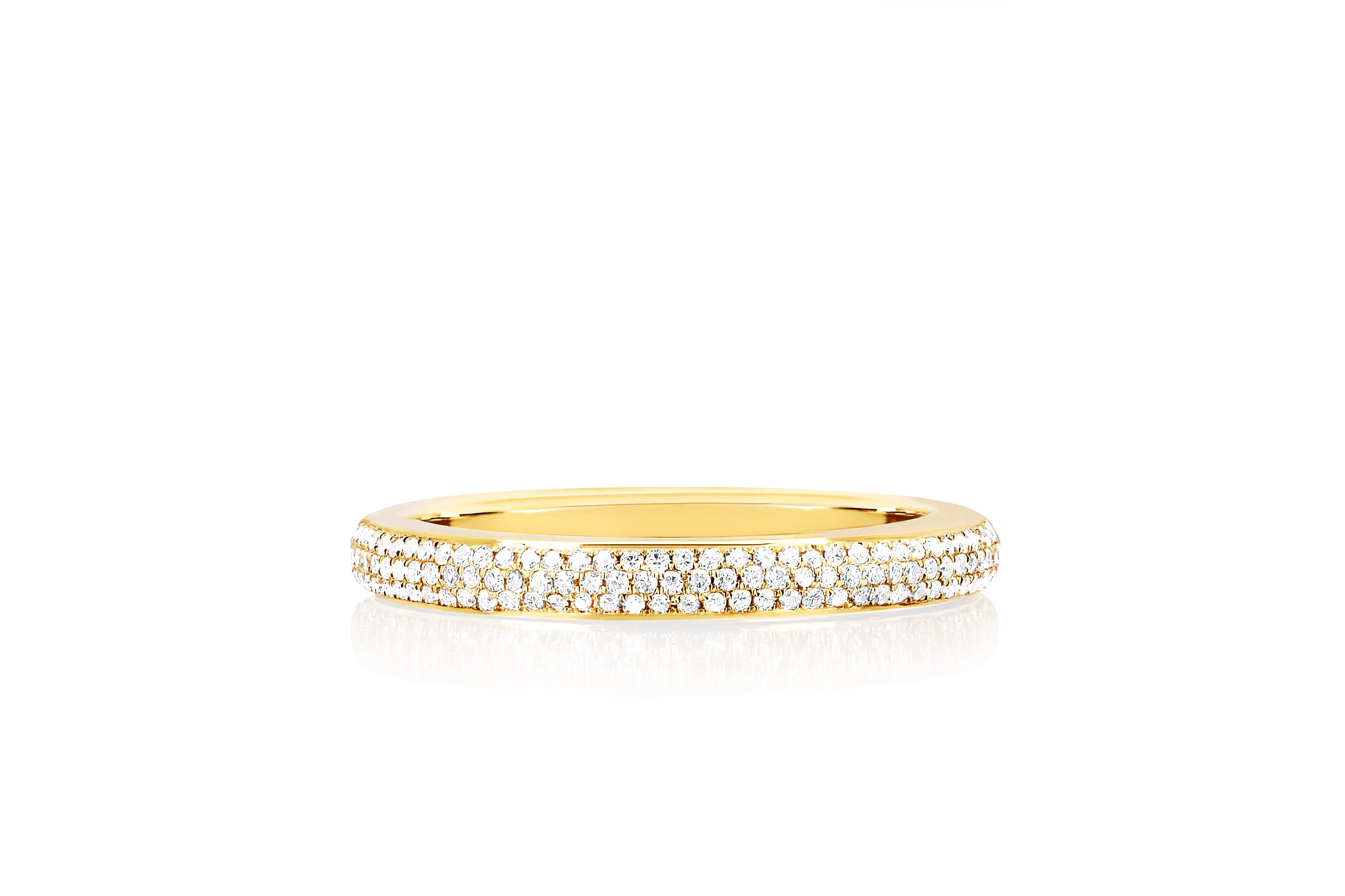 Two Tone Diamond & White Enamel Band Ring