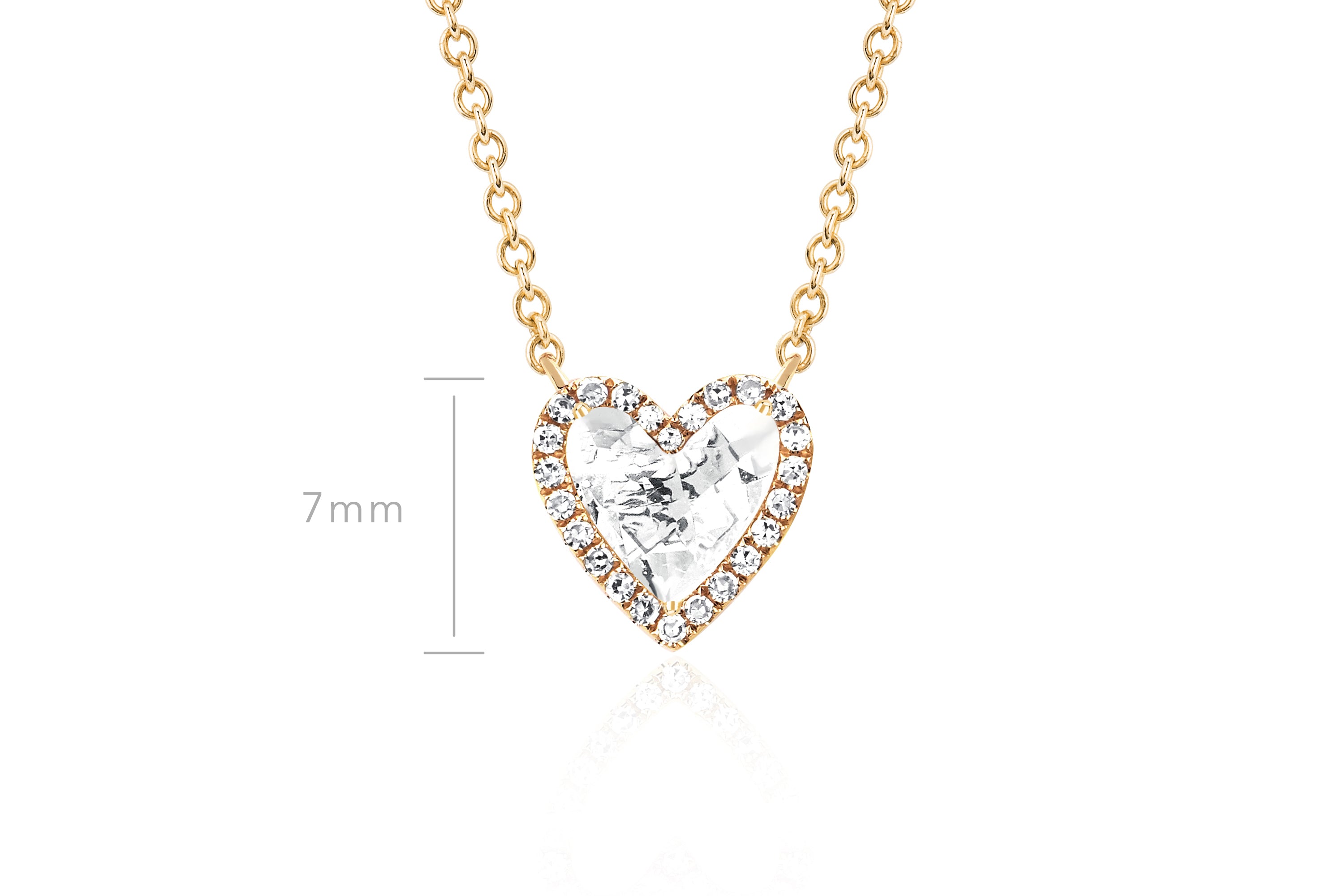 Diamond & White Quartz Heart Necklace