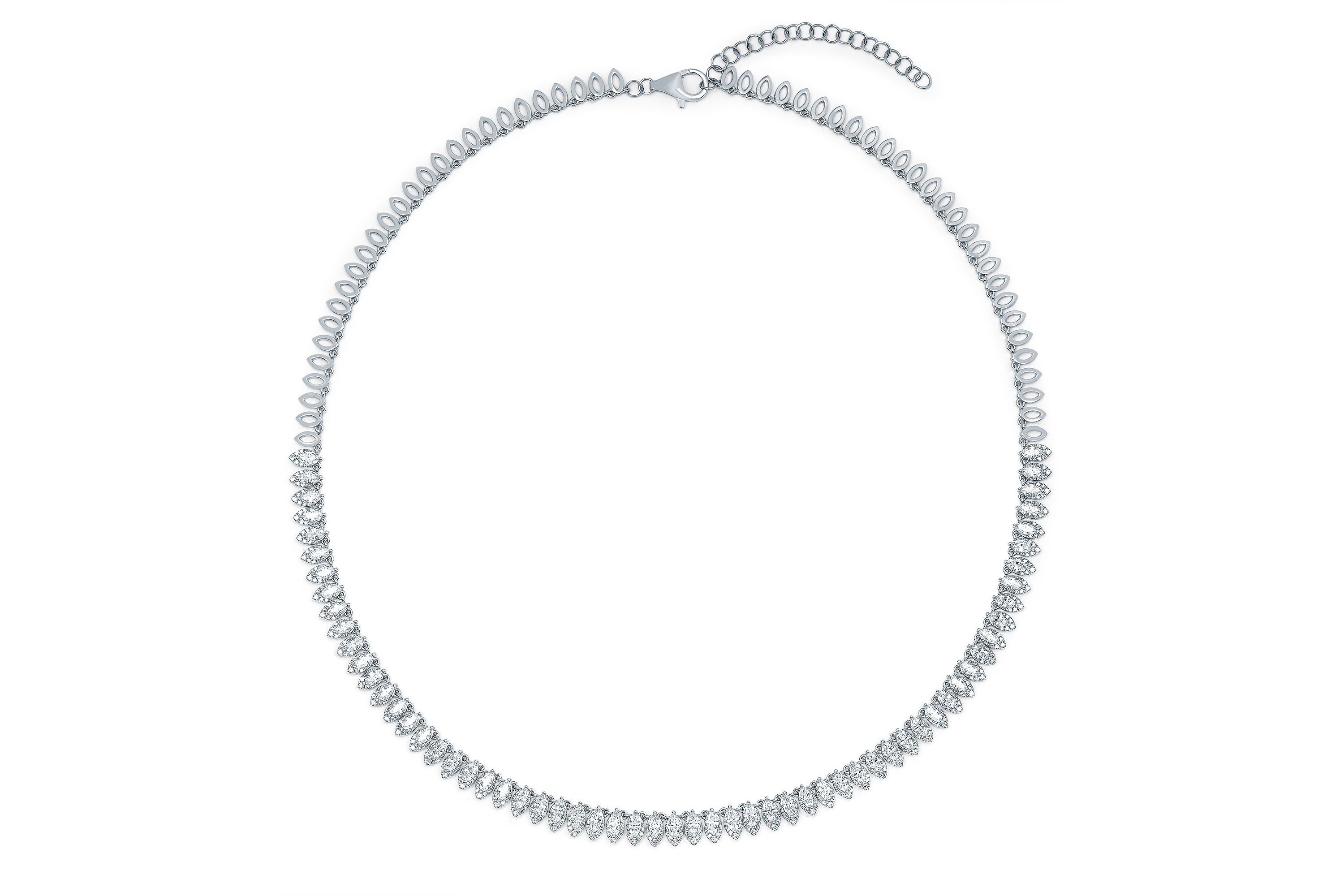Diamond Pretty Lady Eternity Necklace in 14k white gold