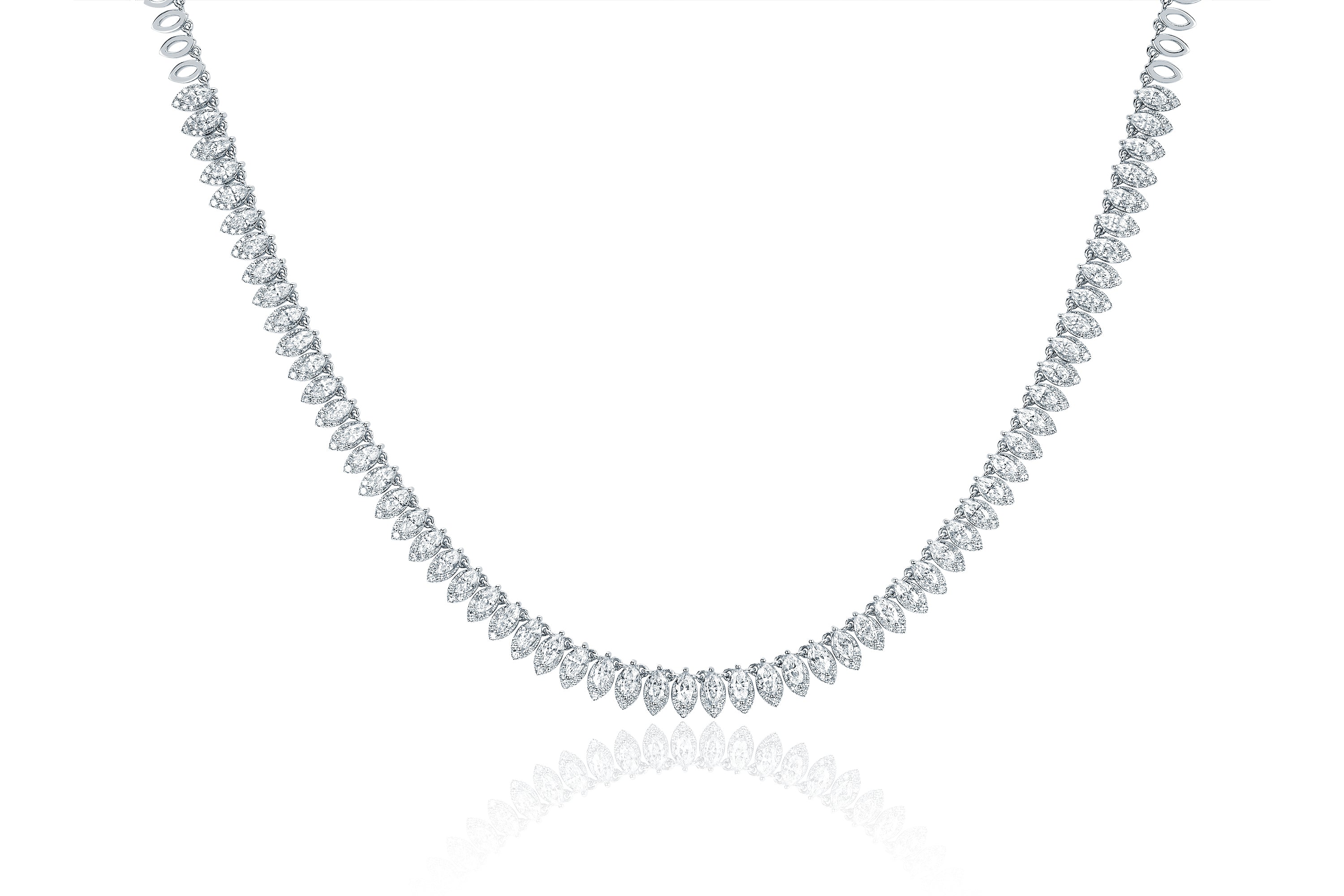 Diamond Pretty Lady Eternity Necklace in 14k white gold