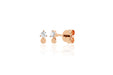 Gold Disc With Prong Set Diamond Stud Earring in 14k rose gold