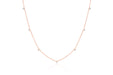 7 Prong Set Diamond Necklace in 14k rose gold