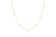 7 Prong Set Diamond Necklace in 14k yellow gold