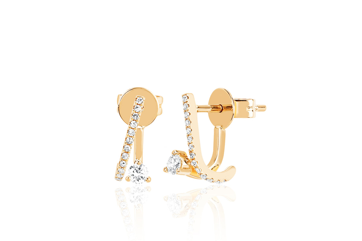 Prong Set Diamond Illusion Stud Earring