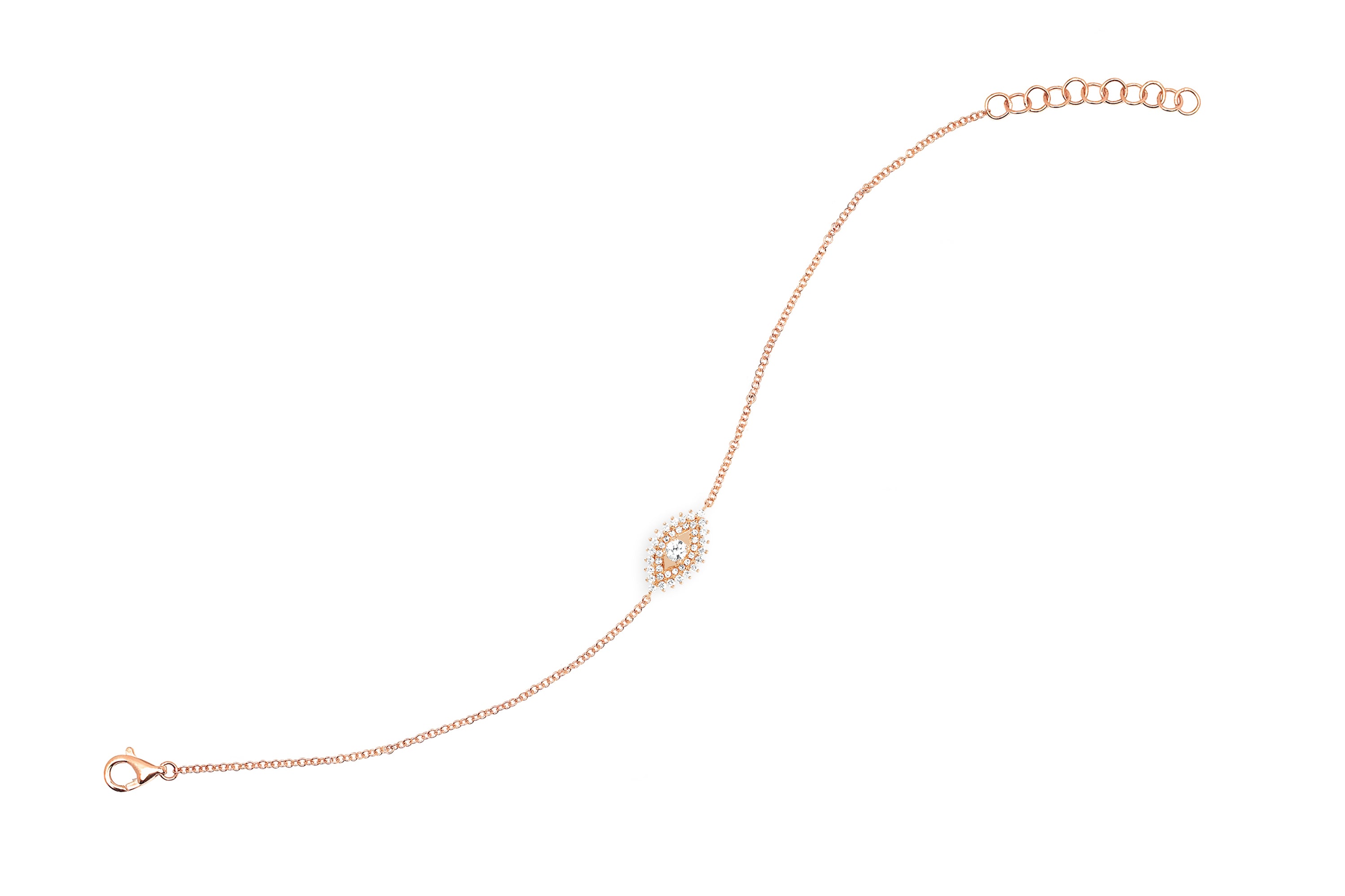 Prong Set Diamond Evil Eye Bracelet