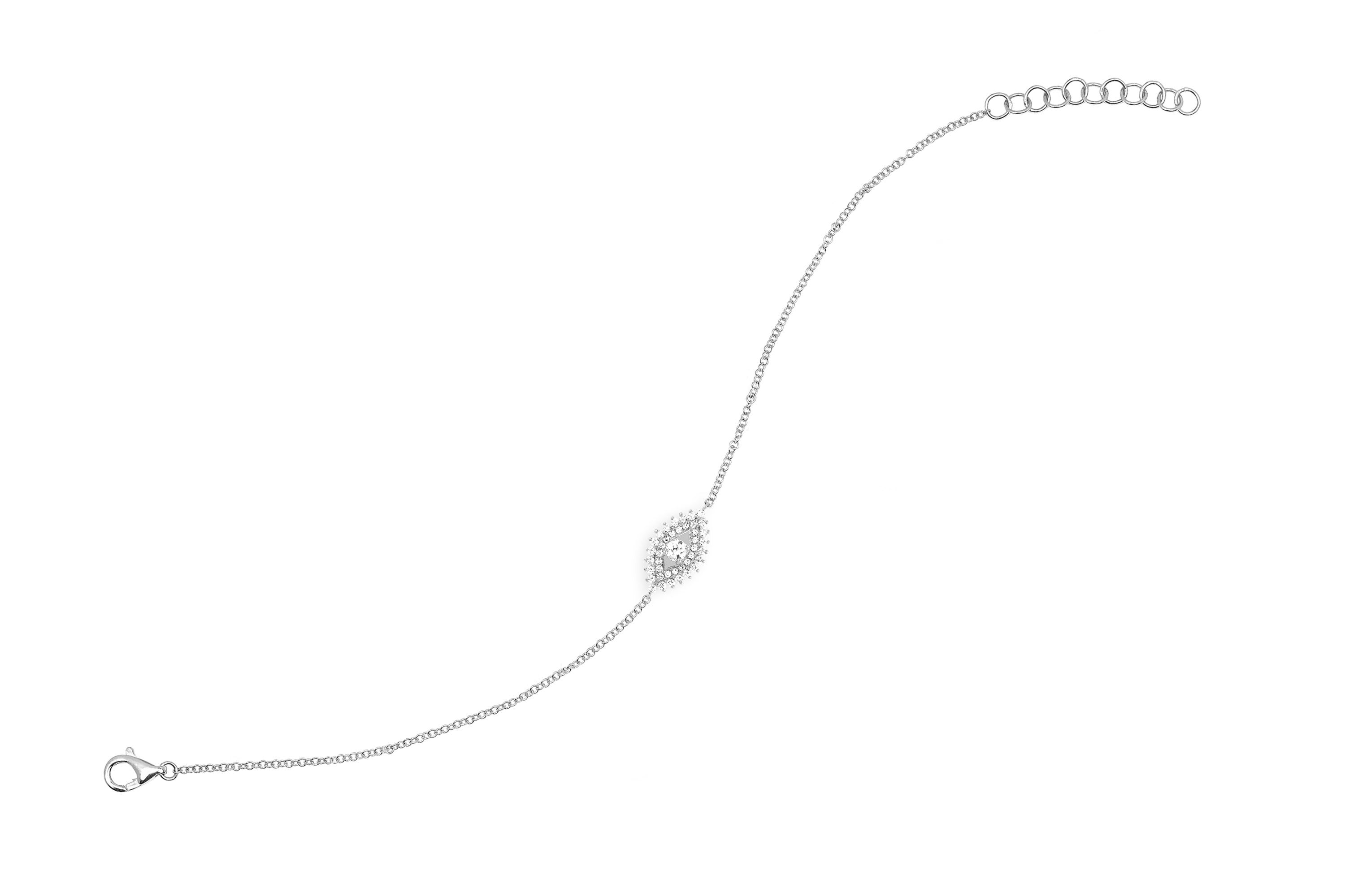 Prong Set Diamond Evil Eye Bracelet