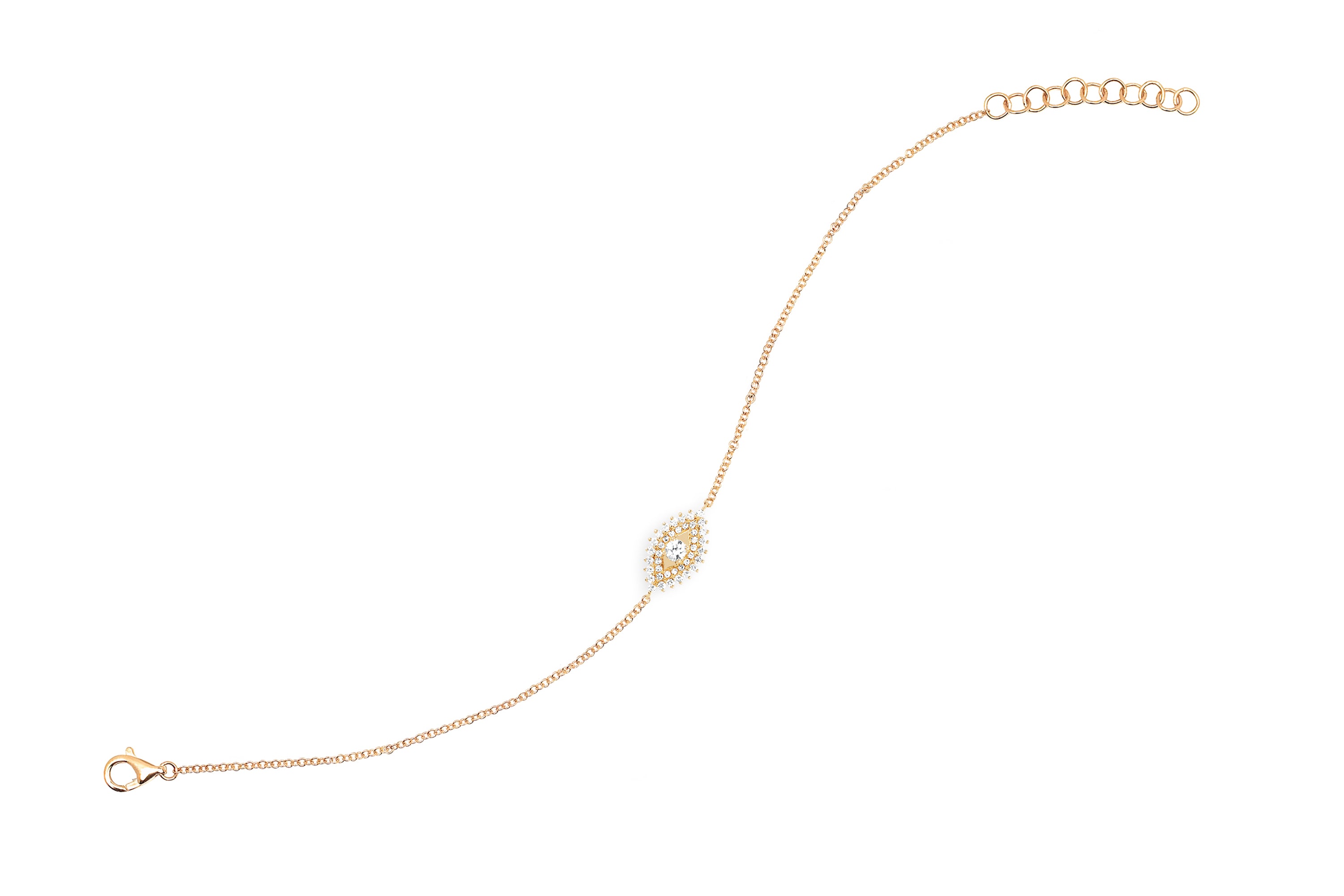 Prong Set Diamond Evil Eye Bracelet
