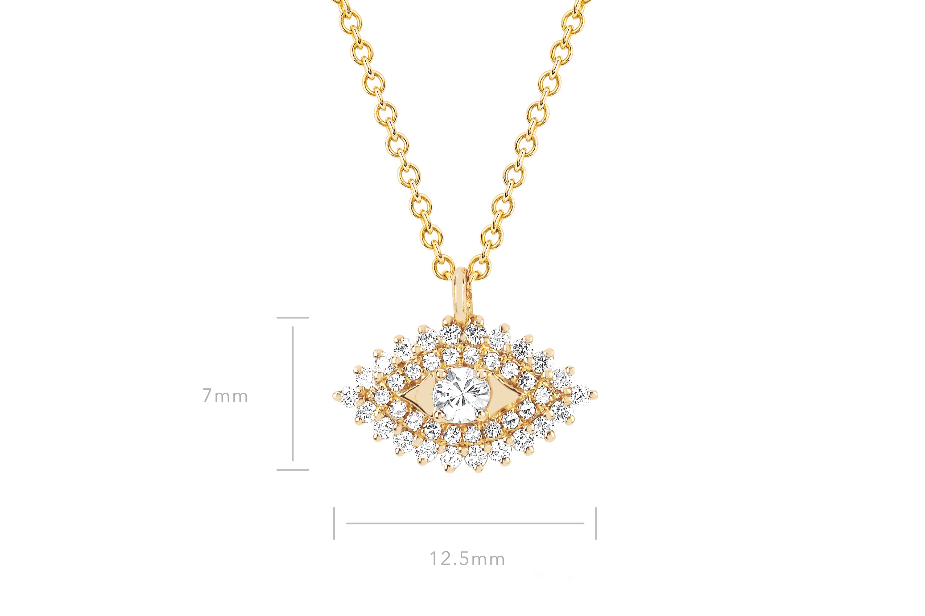 Prong Set Diamond Evil Eye Necklace