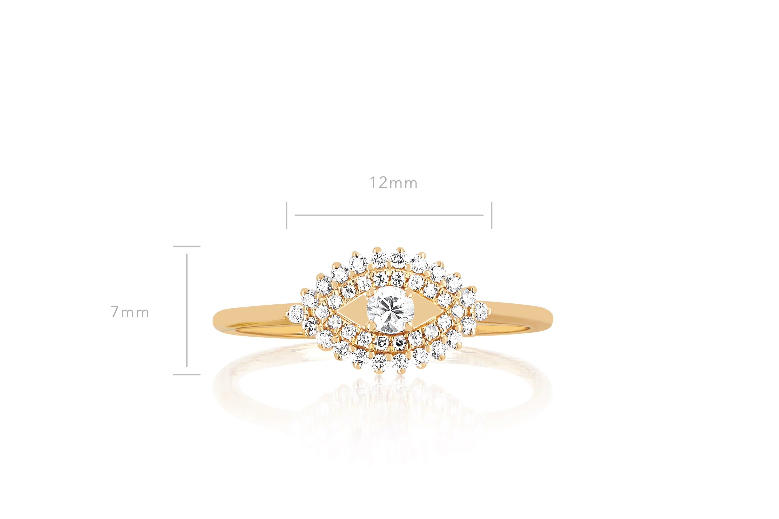 Prong Set Diamond Evil Eye Ring