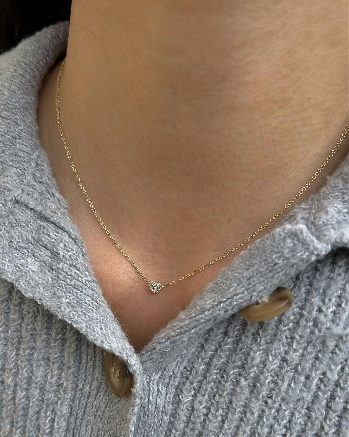 Baby Diamond Heart Necklace