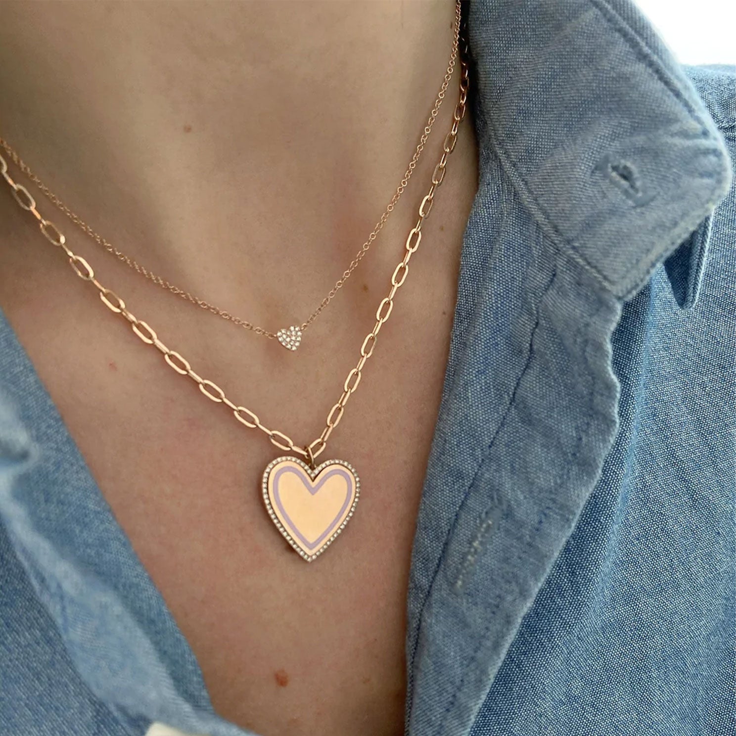 Baby Diamond Heart Necklace