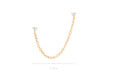 Double Diamond Chain Stud Earring in 14k yellow gold with size measurement of 1.75 inches
