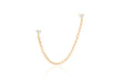 Double Diamond Chain Stud Earring in 14k yellow gold
