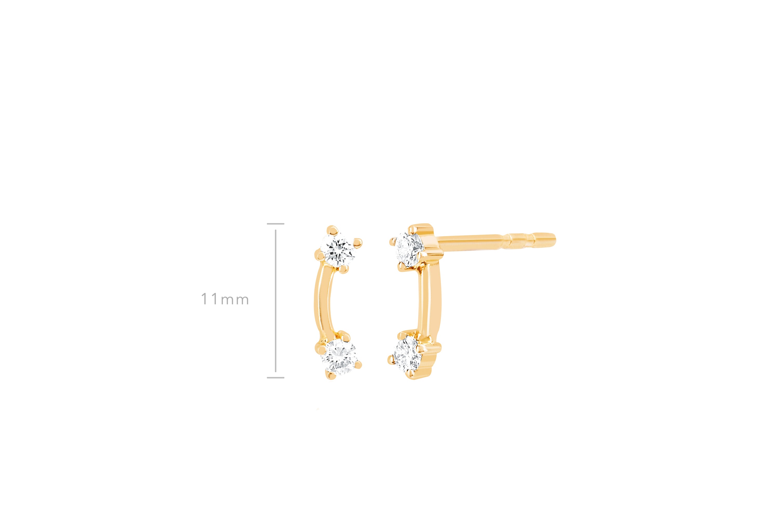 Double Solitaire Stud Earring