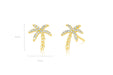 Diamond Wild Palm Stud Earring in 14k yellow gold with height measurement of 9mm and width of 7mm