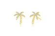 Diamond Wild Palm Stud Earring in 14k yellow gold