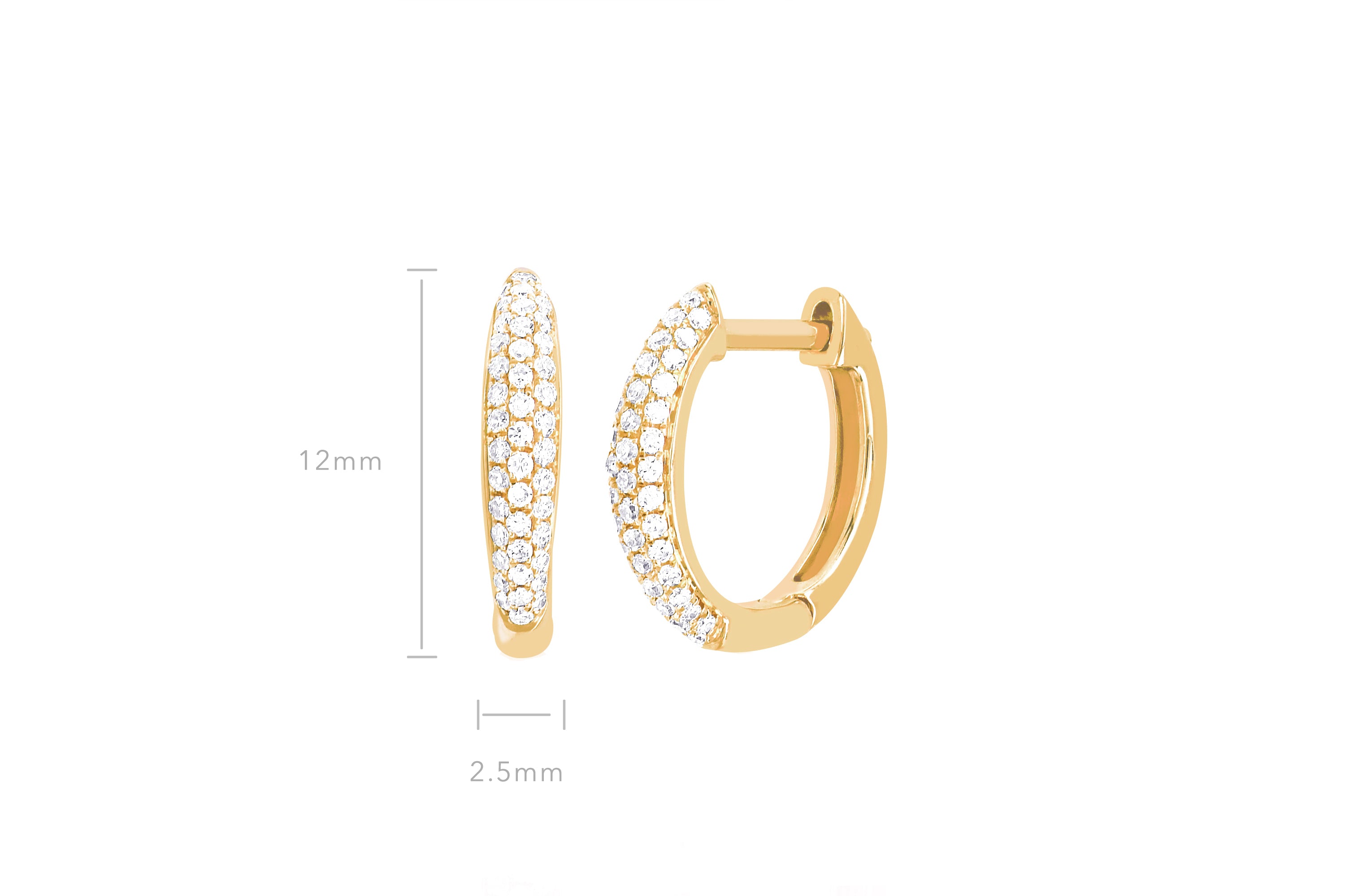 Diamond Dome Huggie Earring — EF Collection®