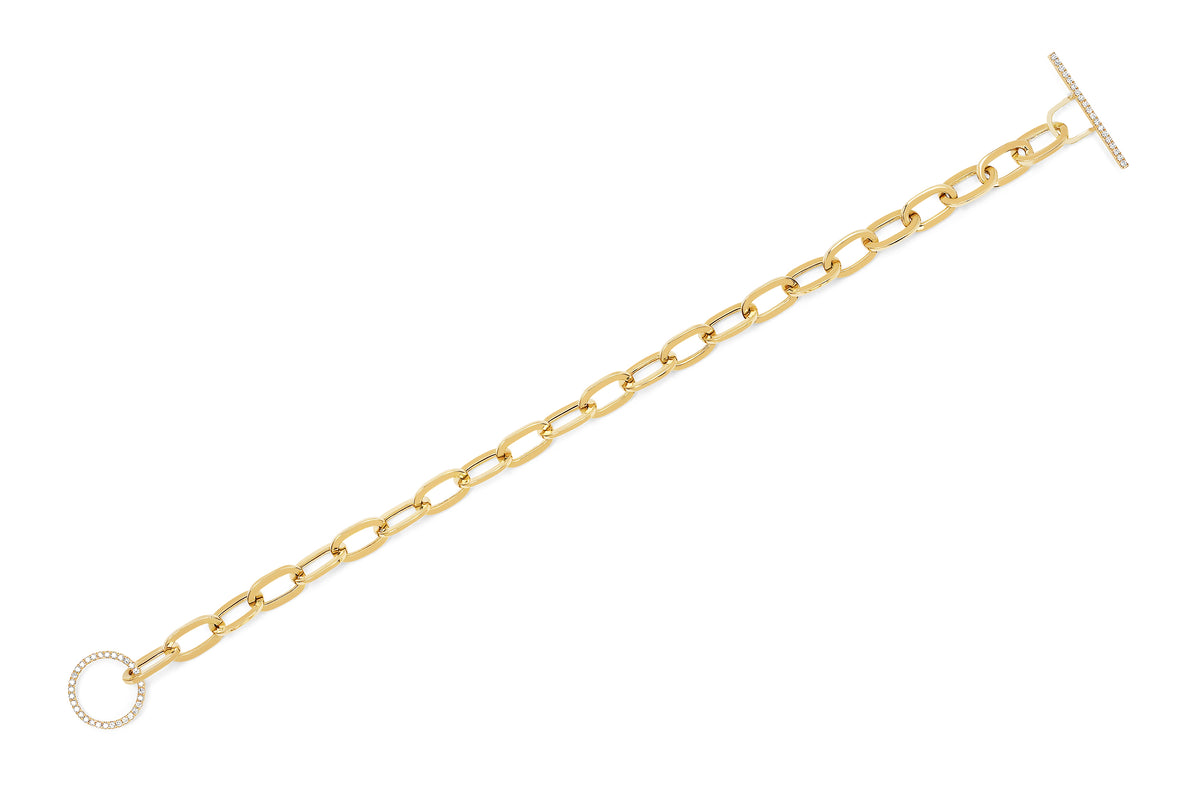 Jumbo Link Chain & Diamond Toggle Bracelet